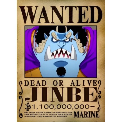 Placa Decorativa WANTED Jinbei One Piece Mod.03